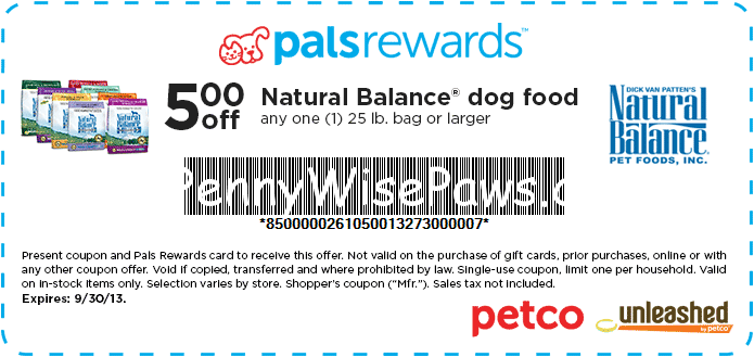 Natural Balance Dog Food New Printable Manufacturer And Store Coupons 
