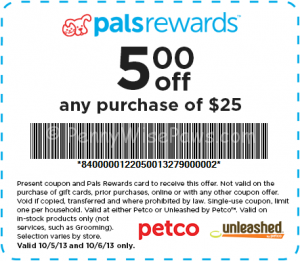 oct 13 petco 5 off