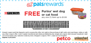 free purina wet dog or cat food