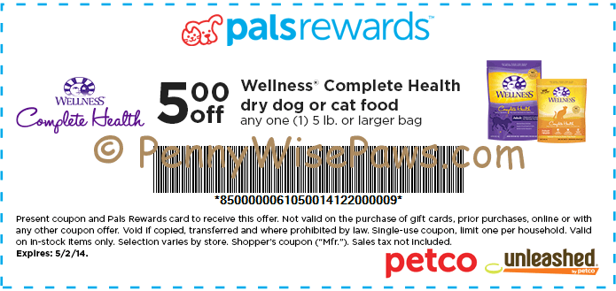 Petco 5 1 Wellness Dry Cat Or Dog Food New Printable Coupon Only 8 