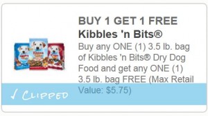 Kibbles and Bits BOGO printable coupon