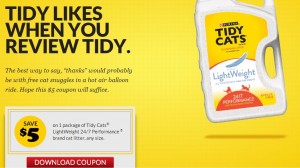 Tidy Cats Lightweight high value $5/1 printable coupon AND store