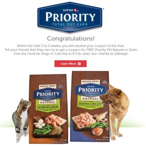 free priority pet food