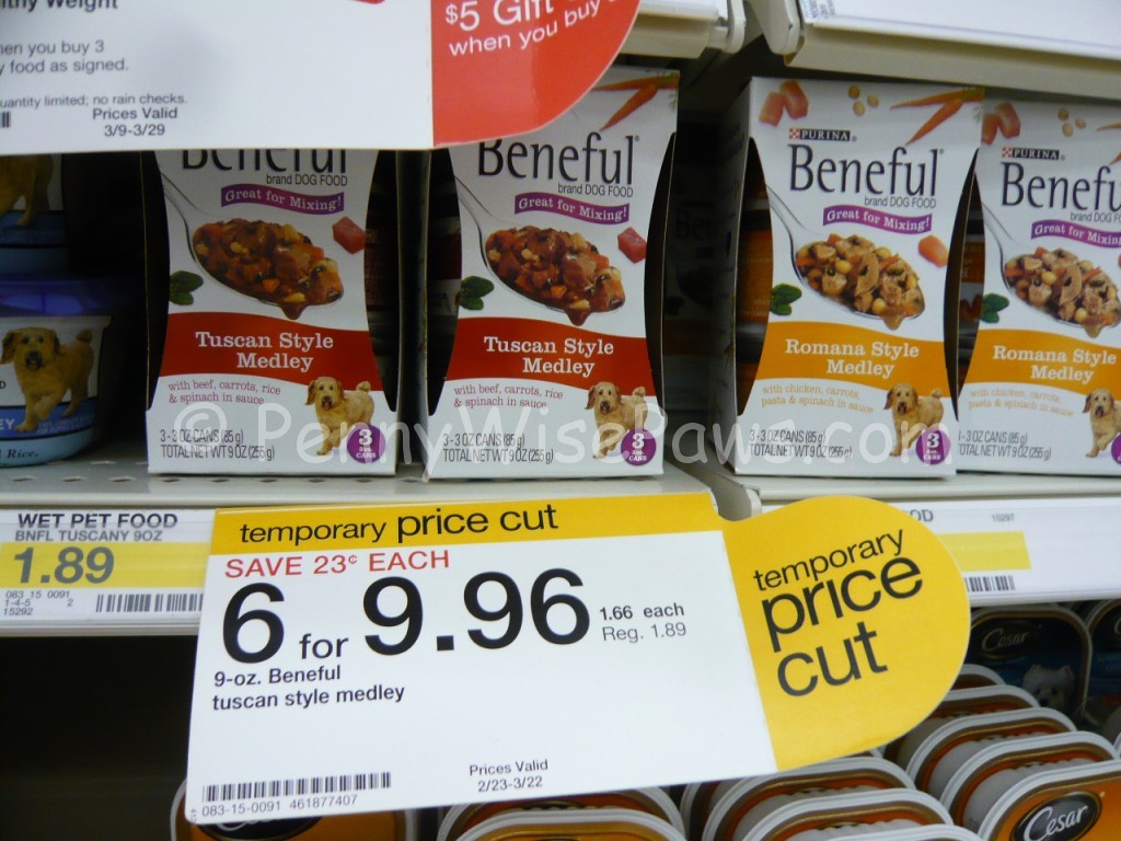 Target Dog food scenario and matchups using the 10/40 in today's paper