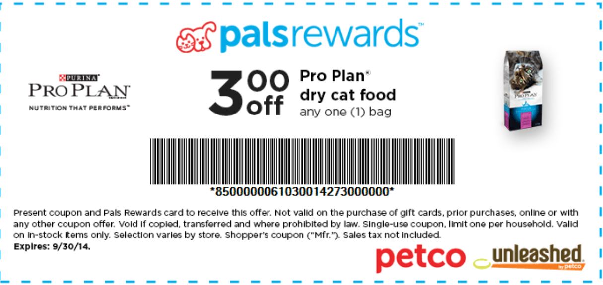 petco purina pro plan cat food